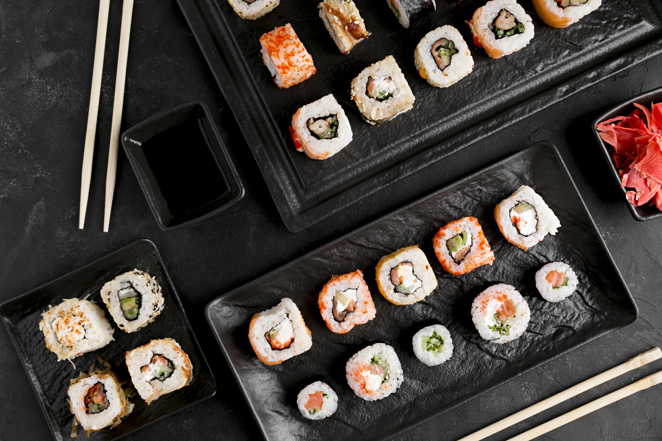 flat-lay-delicious-sushi